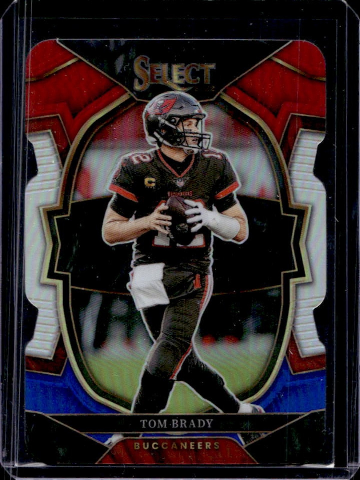 2022 Panini Select Tom Brady Red and Blue Prizm Die Cut Concourse #26 Buccaneers