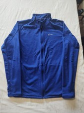 Women's Nike Dri-Fit Running Jacket Blue Full Zip Mock Neck Size Medium