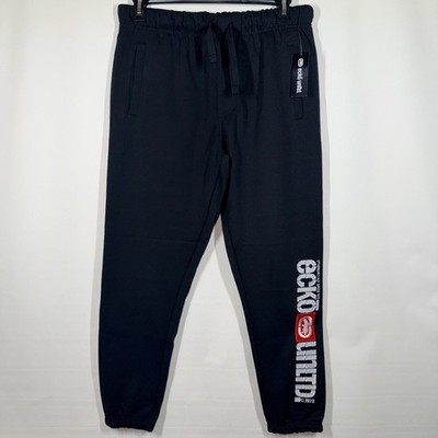 Ecko Unltd Mens Size Medium Fleece Jogger Sweat Pants Black Drawstring New