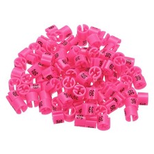 100 Pack Clothes Hanger Marker Number 39 Size Tag Fit 3mm Rod Rose Red
