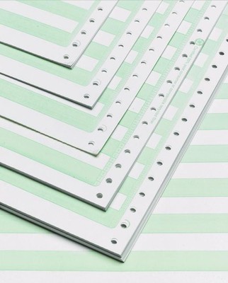 Alliance Continuous Paper 14-7/8x11'' 1/2'' Green Bar 1Pt 20lb 92 Bright, 2300/Ctn