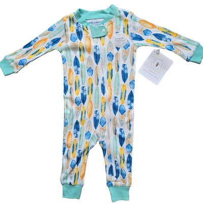Burt's Bees Baby 3-6 Month Hang Ten Surf Board Print Snug-Fit Pajama NEW