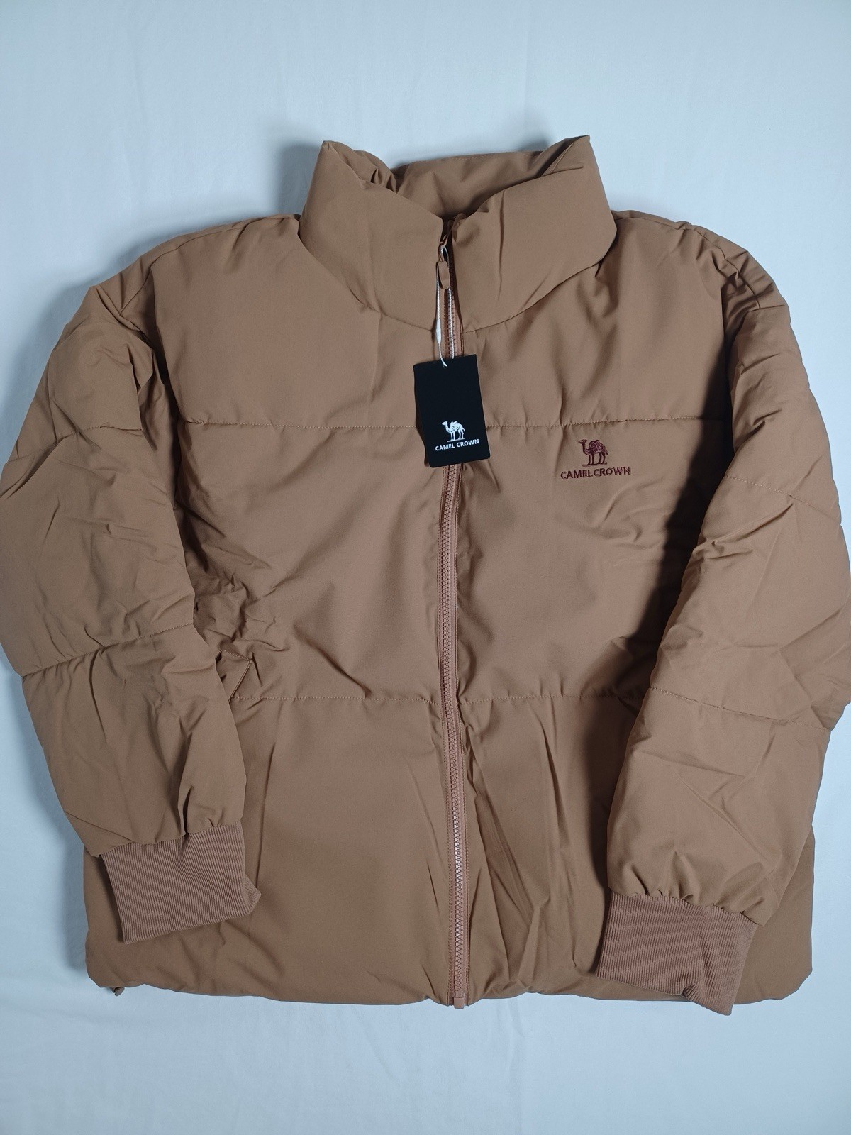 Camel Crown Women’s Winter Full Zip Puffer Jacket size Large, Coffee Color