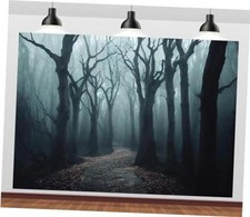 Haunted Mist Forest Backdrop 7x5ft Fabric Creepy Scene Dark 7x5FT N2-A22022