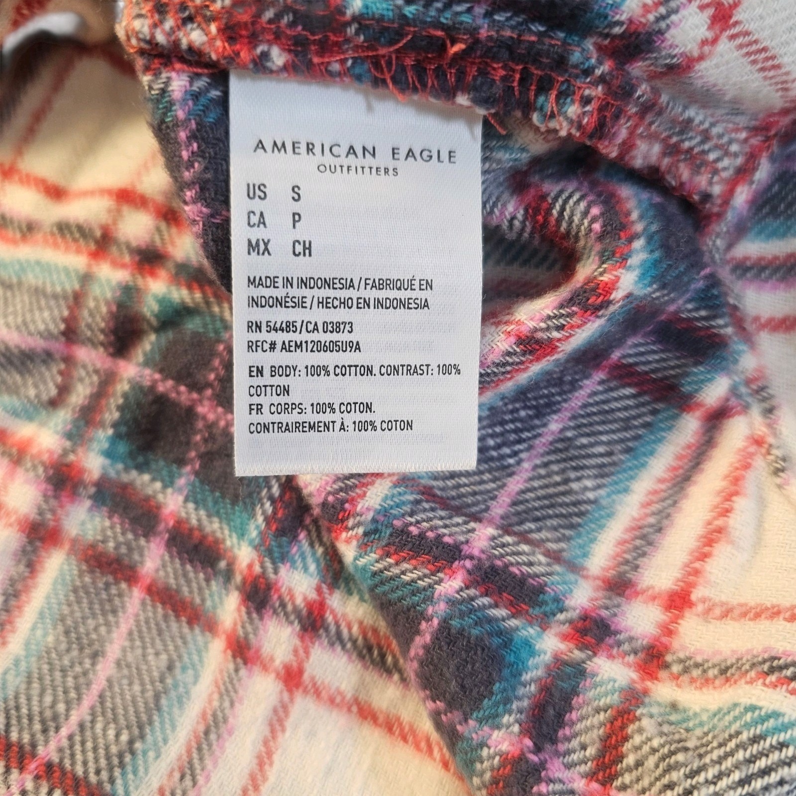 American Eagle Multicolor Plaid Patchwork Boyfrie… - image 4