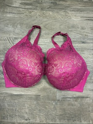 ThirdLove 24/7 Lace Contour Plunge Bra Pink Plus Size 42 E DD
