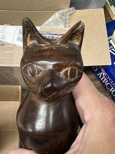 Vintage Ironwood Cat Hand Carved Sculpture Figurine 9” Tall - Picture 13 of 13