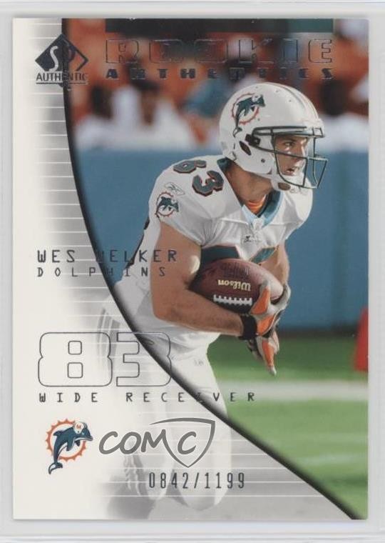 2004 SP Authentic Rookie Authentics 842/1199 Wes Welker #135 Rookie RC 0b3o
