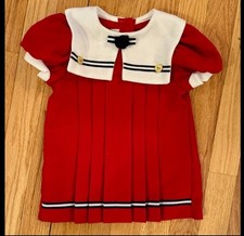Vintage Youngland Red Sailor Dress Size 18 Months Classic Toddler Style