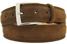 Italian suede belt men's women's belt suede belt brown 4 cm wide
