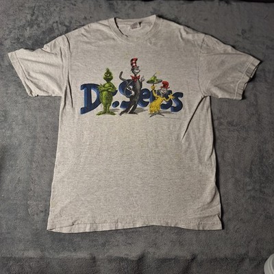 Vintage 1999 Dr Seuss T-Shirt Large Grinch Cat in the Hat Green Eggs & Ham 