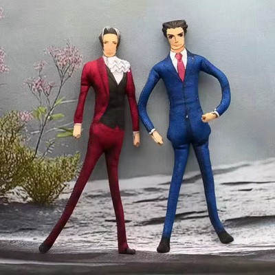 Ace Attorney Phoenix Wright Miles Edgeworth Plush Doll 11'' Poseable Wire Toy 