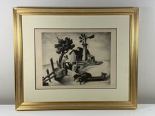 Thomas Hart Benton Signed Lithograph IN THE OZARKS Homestead Farm Art Framed
