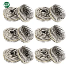 3600Pcs 1-1/2” ×.09” 15 Degree Wire Coil Ring Shank Stainless Steel Siding Nails
