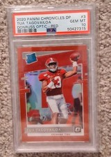 Tua Tagovailoa psa 10 2020 Chronicles Draft Picks Donruss Optic Red Pop 24 Rare