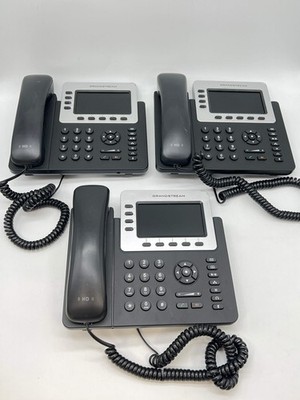 Lot Of 3 Grandstream GXP2140 IP Phone 4 Lines Color Display - Used