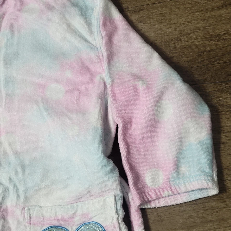 Saint Eve Girl's Pink/ Blue Tye Dye Hooded Unicorn Swim/Bathrobe Size Large... - Image 4 of 4