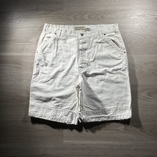 Vintage Made in USA Abercrombie & Fitch Mens 36 White Denim Carpenter Shorts Y2K