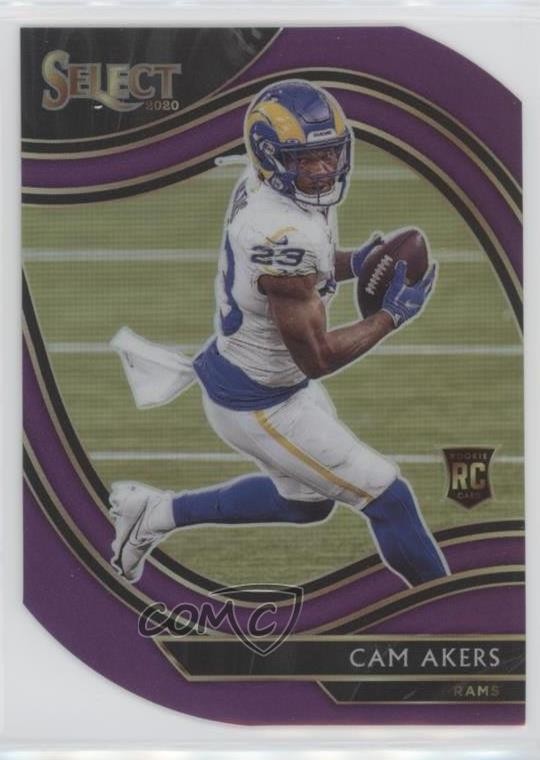 2020 Panini Select Field Level Purple Prizm Die-Cut Cam Akers #355 01zv