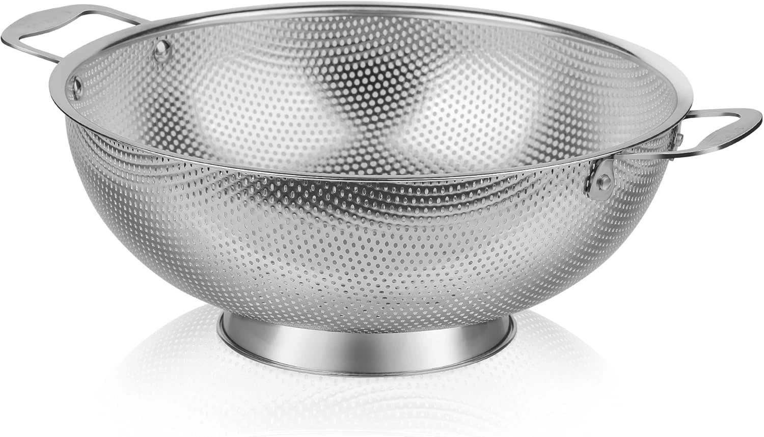 Tiawudi Large 6-Qt Colander, 18/8 Stainless Steel Mesh Strainer for Kitchen, Foo