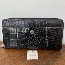 Vtg Liz Claiborne Croc Texture Zip Around Wallet Cards  Coins NWT