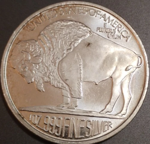 Buffalo Indian Head  1 troy oz. .999 Silver Round T318