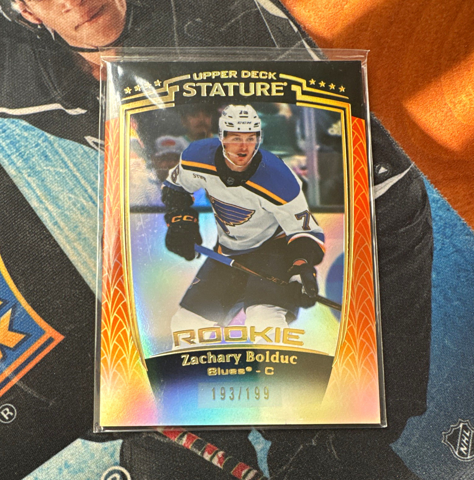 Upper Deck Stature 2024-25 Rookies Zachary Bolduc Blues #43 Orange /199 RC