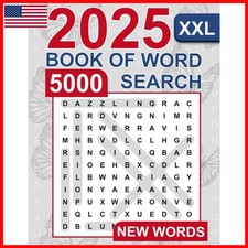 Majosta Big Book of Word Search - 5000 New Words, Large Print, Anti Eye Strain
