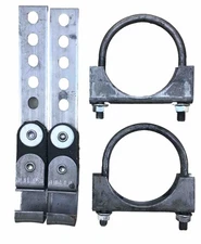 (2) Universal Exhaust Tailpipe Hangers 360° Swivel Hangers (2) 3” Clamps