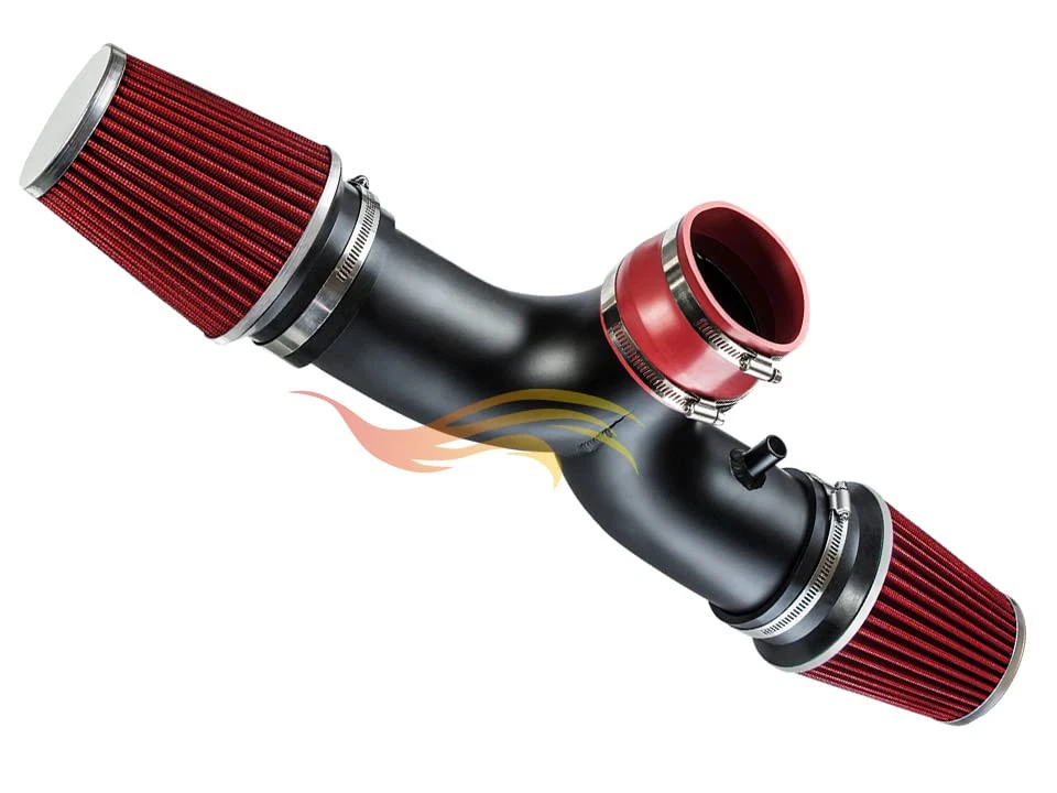 RW RED 2000-2002 Dodge Durango/Dakota 3.7L/4.7L Dual Twin Air Intake Kit+Filter - Image 2 of 3