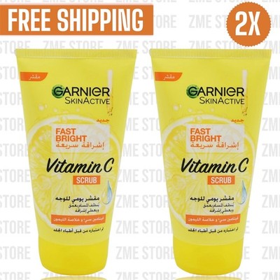 2X Garnier Fast Bright Vitamin C & Lemon Scrub 150ml
