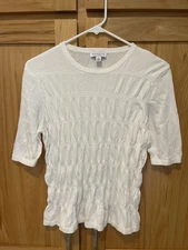 Anthropologie Current Air Ivory/ Cream Sweater Top Shirt EUC Women’s sm