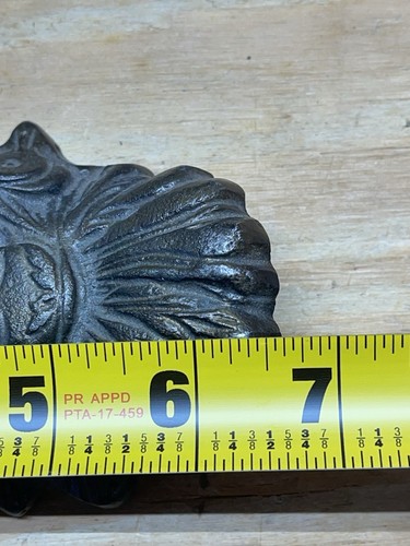 Antique Brass Or Bronze Indian Head Cigar Tray 6 5/8” L - Picture 9 of 12