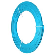 20 AWG 3.5mm Wide Aluminum Flat Wire 33Ft 1 Roll for Jewelry Making, Light Blue
