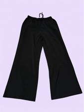 Black Wide Leg Trousers with Elastic Waistband Women's Size Large