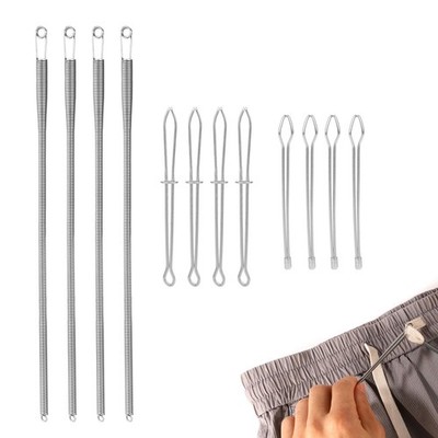 12pcs Rope Threader, 3 Designs DIY Rope Threader Clips Spring Drawstring Puller