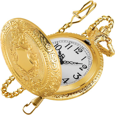 Reloj de bolsillo digital Gold Shield para hombre, con números arábigos