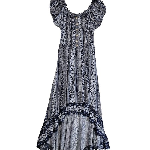 wrap jersey dress Blue Silver Stretch Jersey Long Sleeves Wrap Dress
