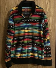 Western Wits Women Sz S Fleece Aztec Pullover Jacket Southwestern Bohemian Boho