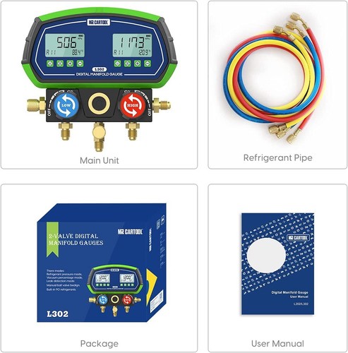 Medidor colector digital de refrigeración HVAC probador de temperatura de presión de vacío EE. UU. - Imagen 12 de 12