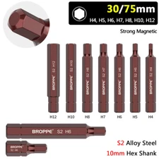 Impact Screwdriver Insert Bits Allen Hex Bit Set H4 H5 H6 H8 H10 H12 30mm 75mm