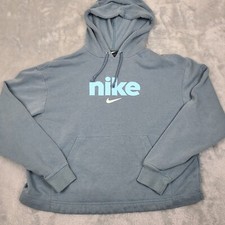 Nike Women's Grayish Blue Pullover Sweatshirt Hoodie Size Small Women's workout