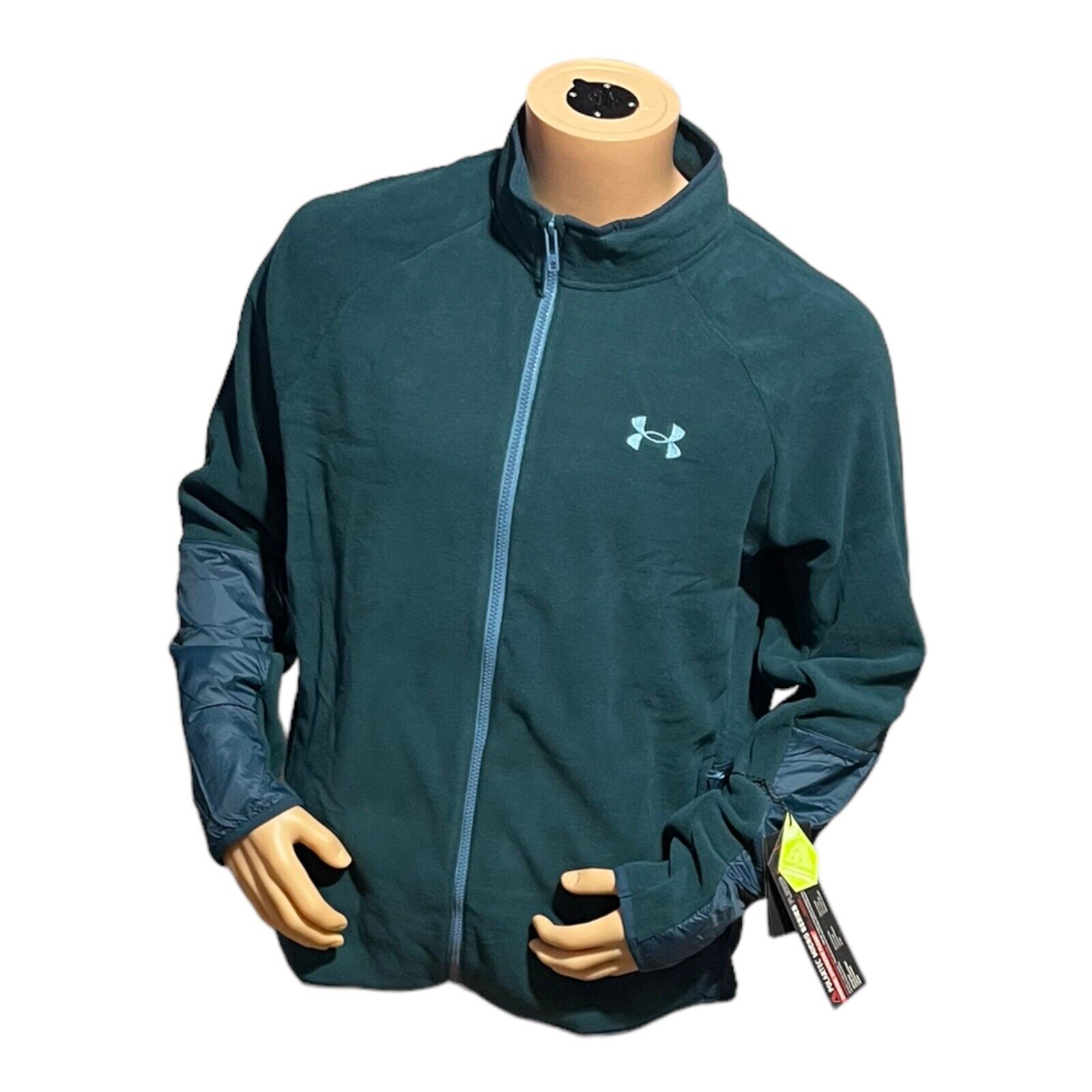 Мужская уличная куртка Under Armour Polartec Forge на молнии 1365682 бирюзового цвета Sz большого размера 9390₽