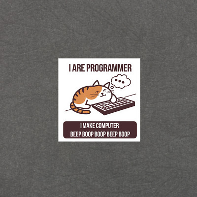 I Are Programmer Cat Sticker Funny Programming Geek Coding Computer Humor #5860