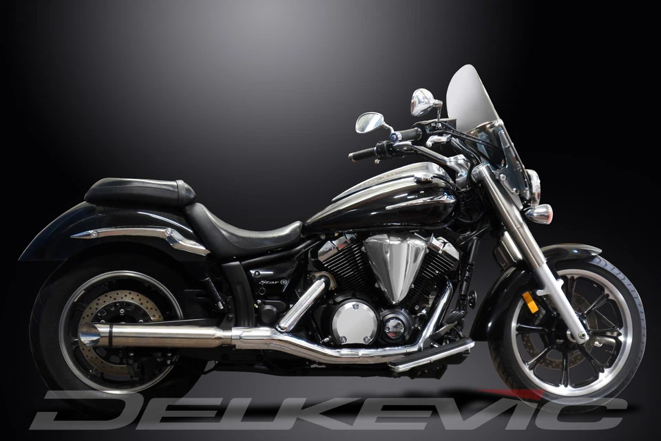 Silenciador de escape personalizado Yamaha V Star 950 2009-2017 16" punta de corte de acero inoxidable Foto 4 de 4