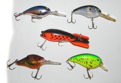5 - Deep Crankaits - New - No Box- Arbogast, Strike King, Manns, Normans, Ikes