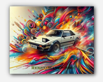 Toyota MR2 1980 Picture abstract Art splashes of paint #3 Reprint