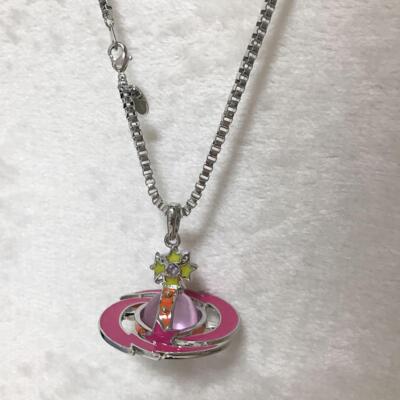 Vivienne Westwood Shooting Star Small Orb Necklace Pink Star IN