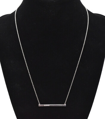 SILPADA Sterling Silver Swarovski Crystal DOTTED LINE Bar Necklace N3232 
