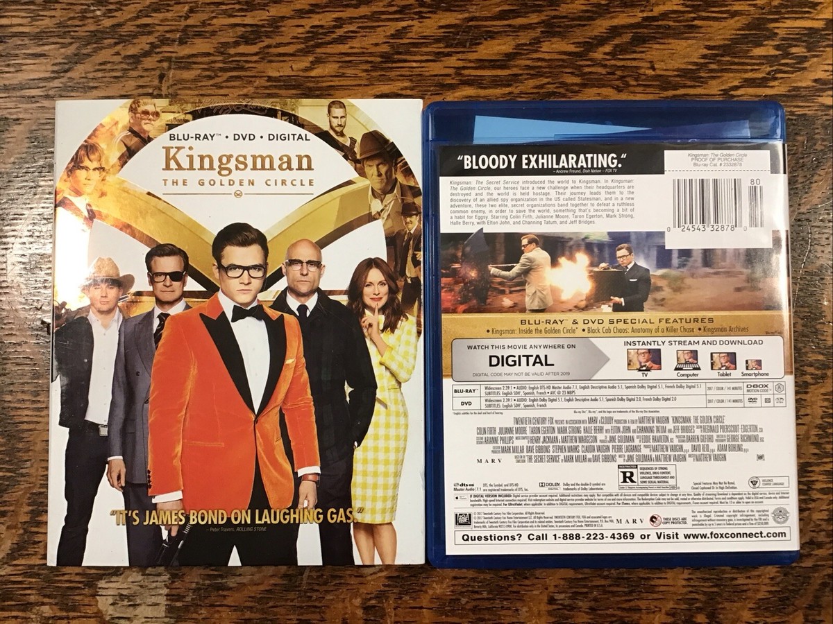 Kingsman: The Golden Circle (Blu-ray DVD, 2017, W/Slip Cover